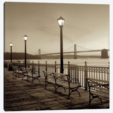 San Francisco Bay Bridge at Dusk Canvas Print #ICS64} by Alan Blaustein Canvas Artwork