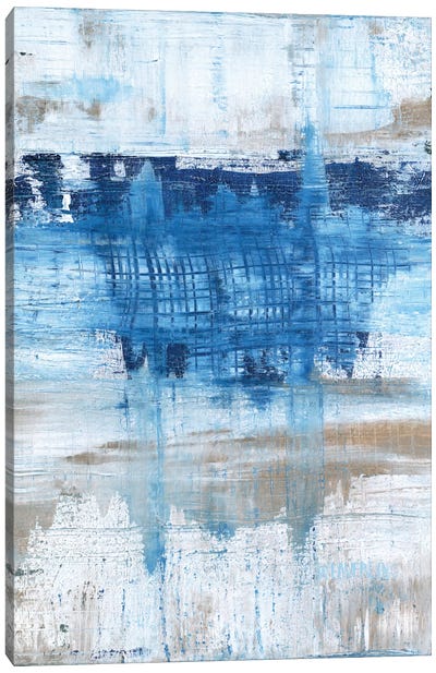 Splash Canvas Art Print - Blue Abstract Art