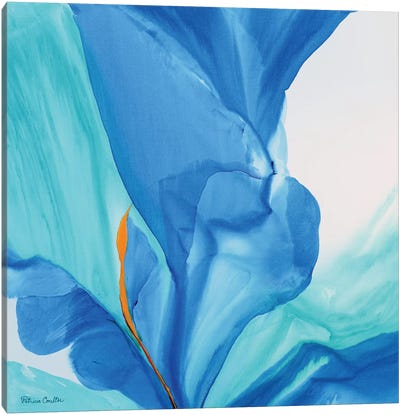 Hello, I Love You Canvas Art Print - Caribbean Blue & Coral