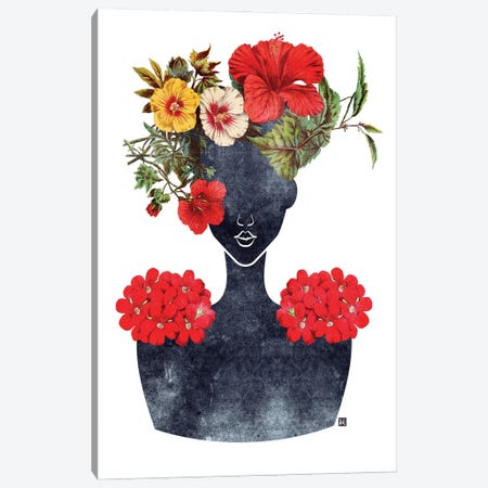 Flower Crown Silhouette I Canvas Print #ICS688} by Tabitha Brown Canvas Wall Art