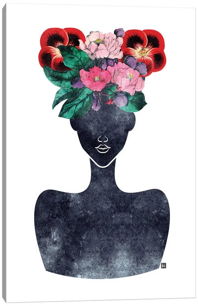 Flower Crown Silhouette II Canvas Art Print