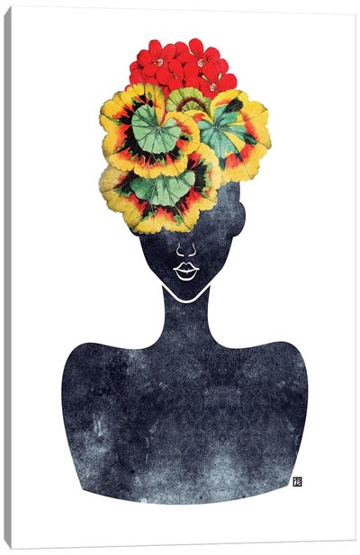 Flower Crown Silhouette IV Canvas Art Print