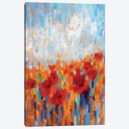 Poppy Walk Canvas Print #ICS712} by Claire Hardy Canvas Wall Art