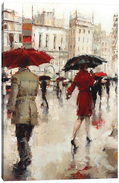 Parting On A Paris Street Canvas Art Print - Art Worth The Time