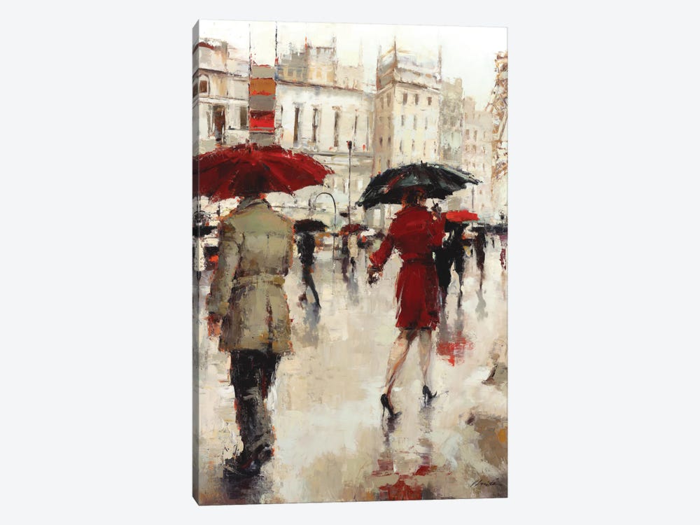 Parting On A Paris Street by Lorraine Christie 1-piece Canvas Art Print