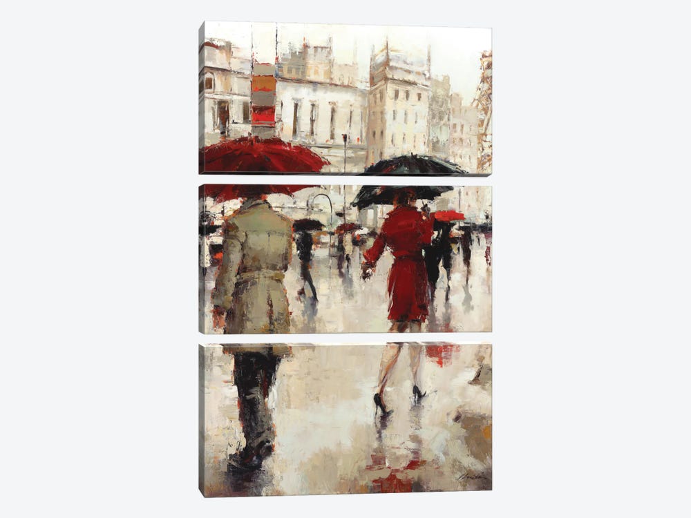 Parting On A Paris Street by Lorraine Christie 3-piece Art Print