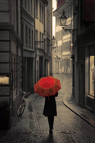 Umbrellas: Red Rain by Stefano Corso