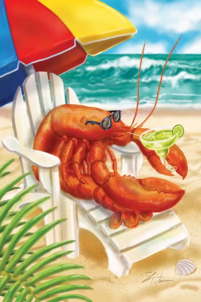 Kids Ocean Life Art: Beach Friends - Lobster by Shari Warren