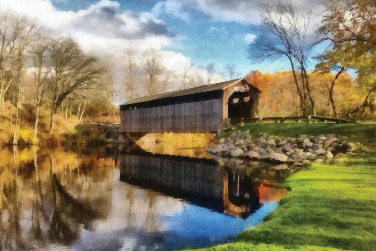 Fallasburg Bridge In Fall by Michelle Calkins wall art