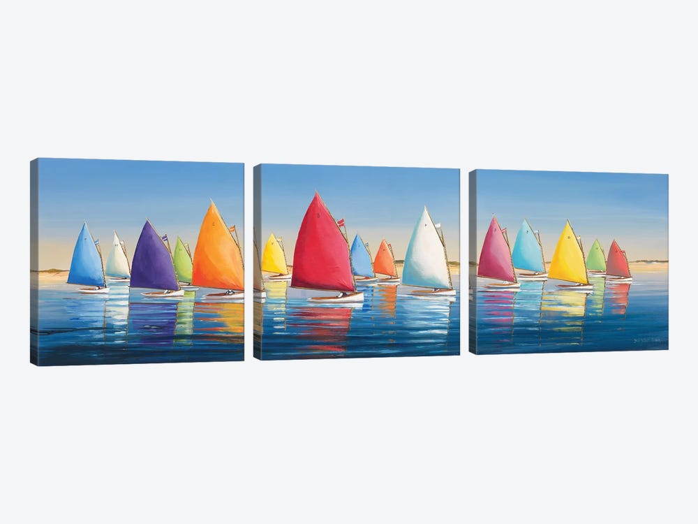 Flying Colors by Sally Caldwell Fisher 3-piece Canvas Print
