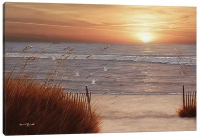 Beach Glory Canvas Art Print - Beach Sunrise & Sunset Art