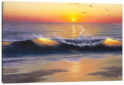 Sunset Nights Canvas Art Print - Beach Sunrise & Sunset Art