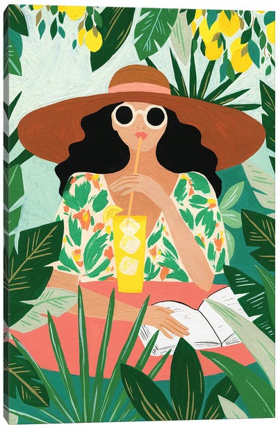Under The Lemon Tree Canvas Art Print - Tropical Décor