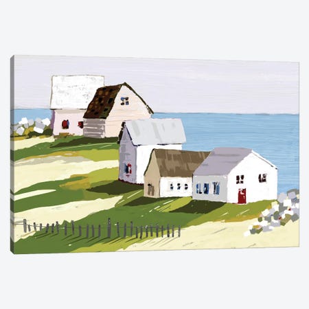 Cottages By The Sea Canvas Print #ICS887} by Tina Finn Art Print