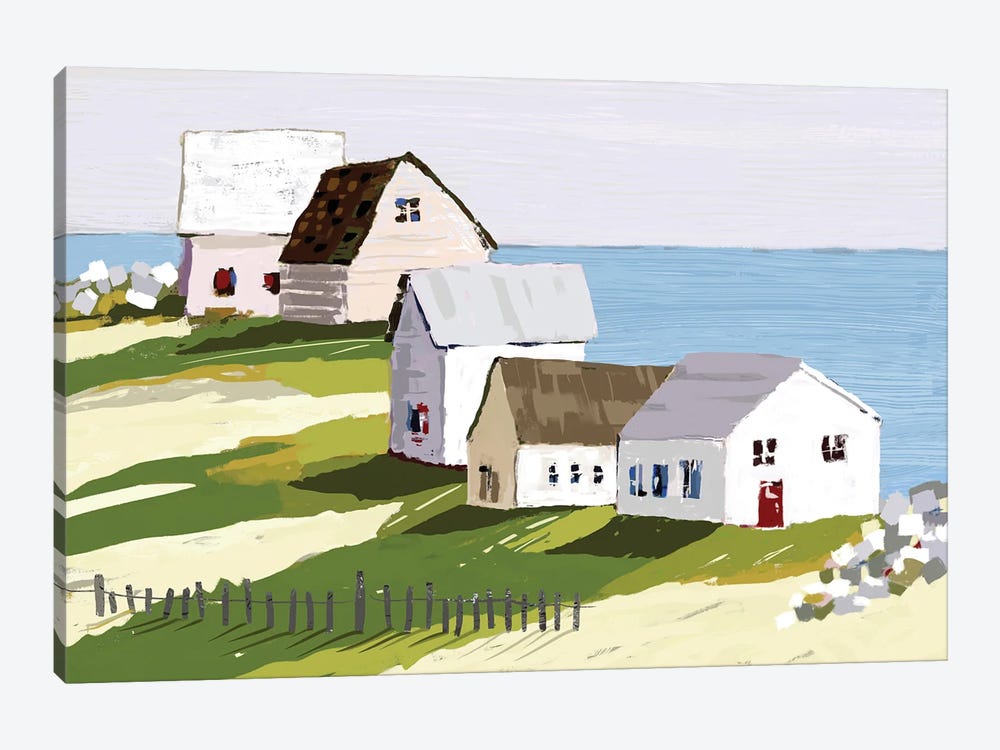 Cottages By The Sea by Tina Finn 1-piece Canvas Wall Art