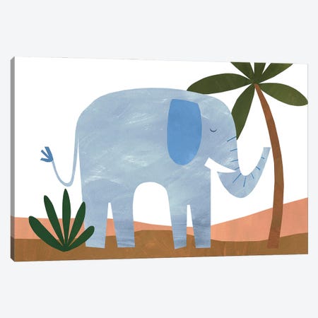 Ellie The Elephant Canvas Print #ICS890} by Emily Kopcik Canvas Art Print