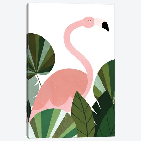 Florence The Flamingo Canvas Print #ICS891} by Emily Kopcik Canvas Print
