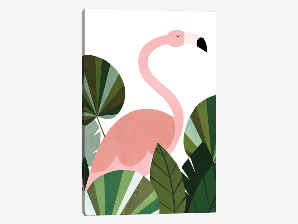 Florence The Flamingo by Emily Kopcik 1-piece Canvas Art Print