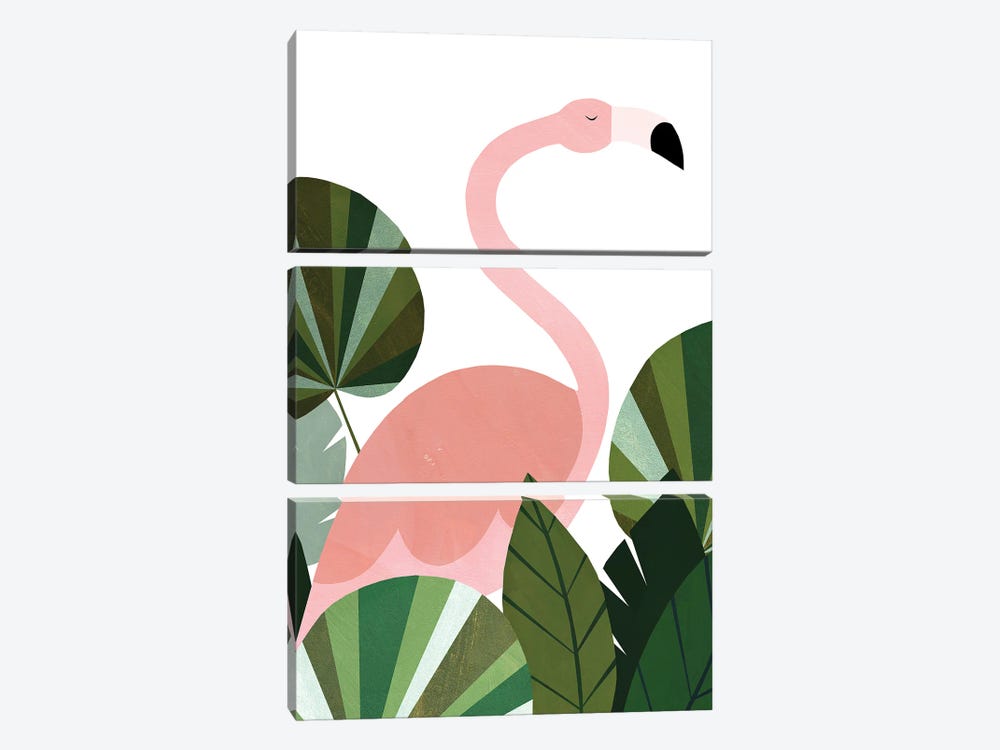 Florence The Flamingo by Emily Kopcik 3-piece Art Print