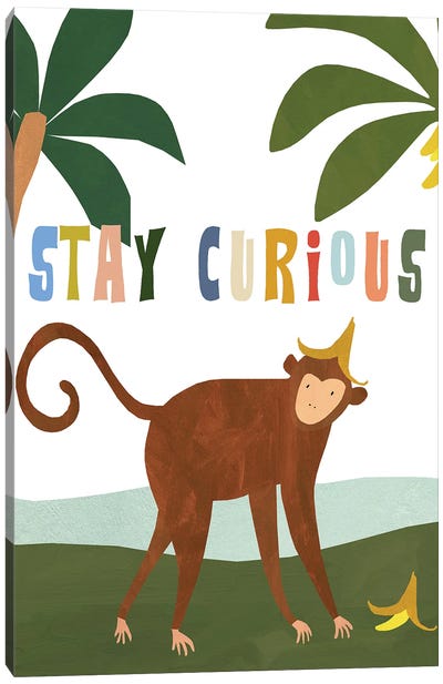Stay Curious Canvas Art Print - Monkey Art