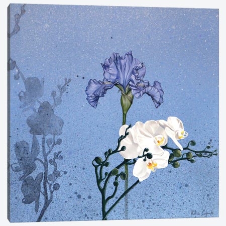 Iris And Orchids Canvas Print #ICT22} by Ilaria Caputo Canvas Artwork