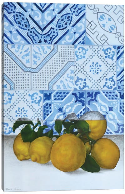 Lemons And Tiles Canvas Art Print - The Art of Fine Dining