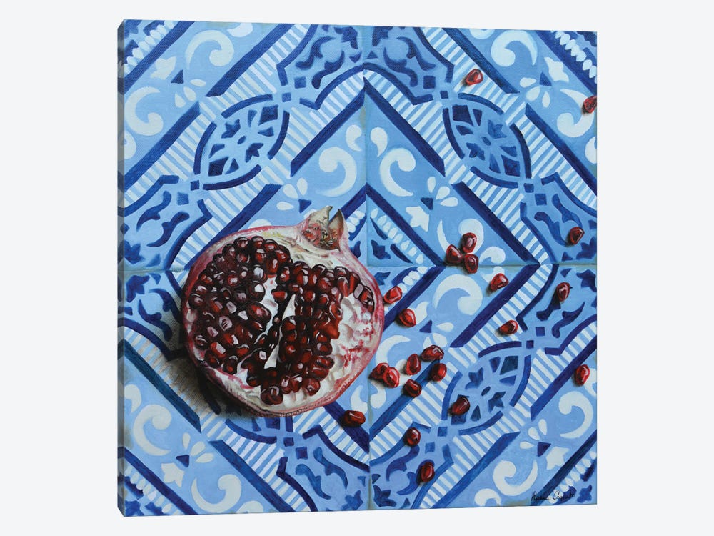Pomegranate On Tiles by Ilaria Caputo 1-piece Canvas Artwork