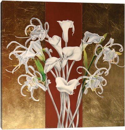 Calla And Spider Lilies Canvas Art Print - Ilaria Caputo