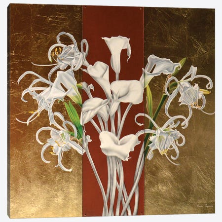 Calla And Spider Lilies Canvas Print #ICT7} by Ilaria Caputo Canvas Wall Art