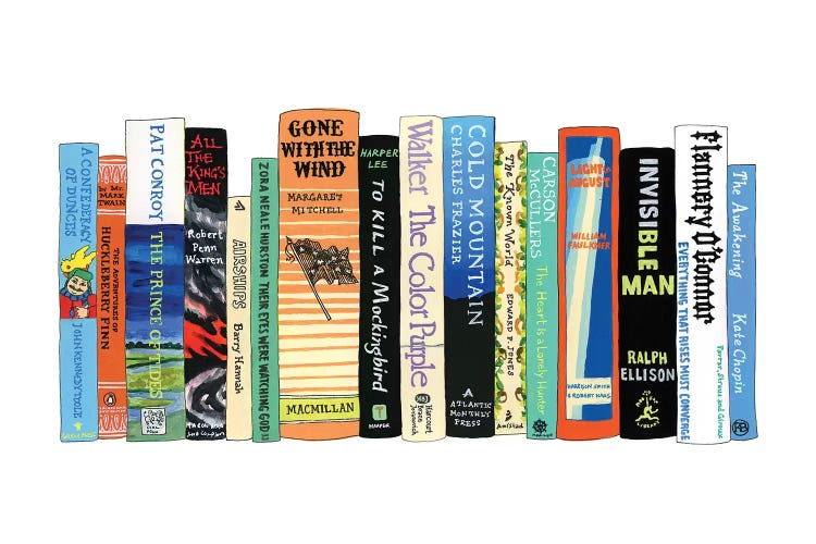 Southern Lit by Ideal Bookshelf wall art