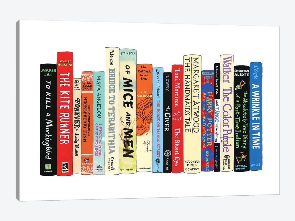 Banned Books by Ideal Bookshelf 1-piece Canvas Print