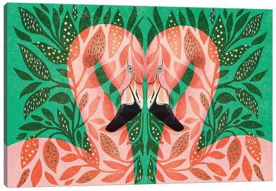 Flamingos Canvas Art Print - Indi Maverick