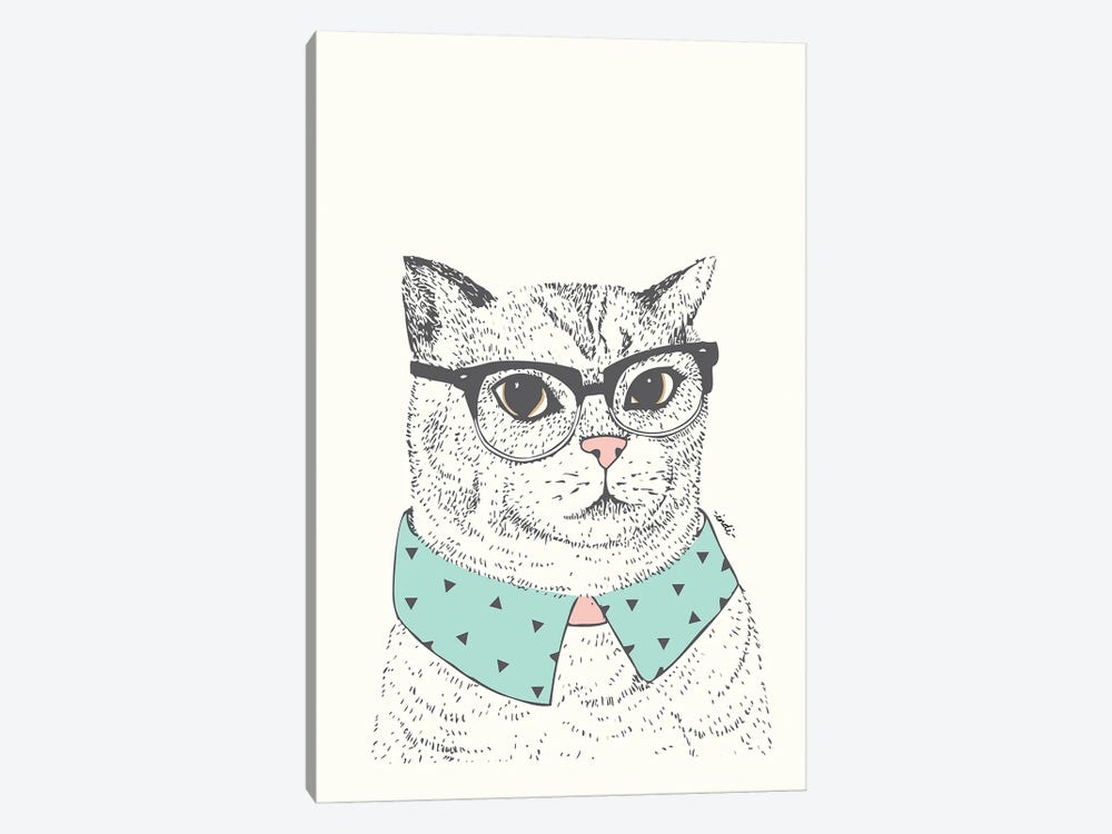 Hipster Cat by Indi Maverick 1-piece Art Print