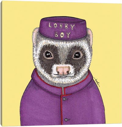 Lobby Boy Canvas Art Print - Ferrets