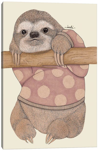 Oso Perezoso Canvas Art Print - Sloth Art