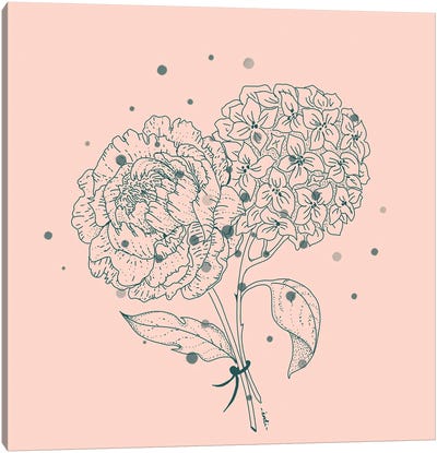 Pink Flowers Canvas Art Print - Indi Maverick