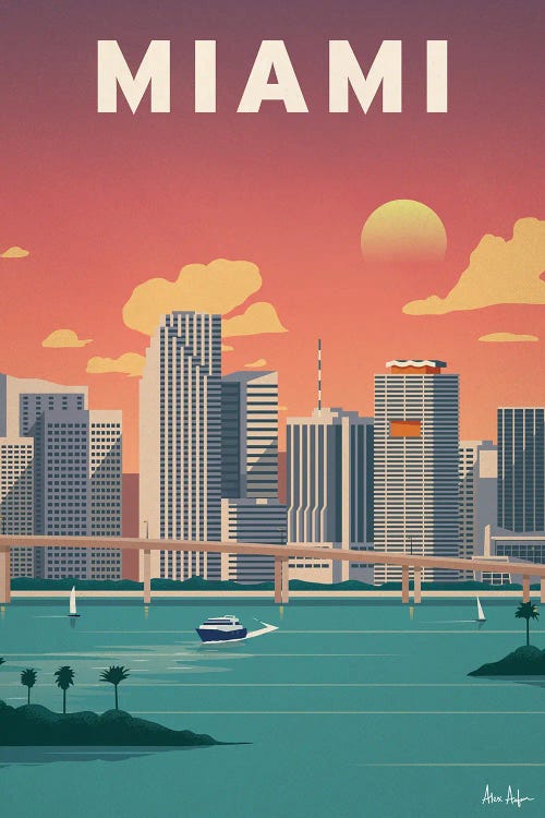 Miami Downtown by IdeaStorm Studios wall art