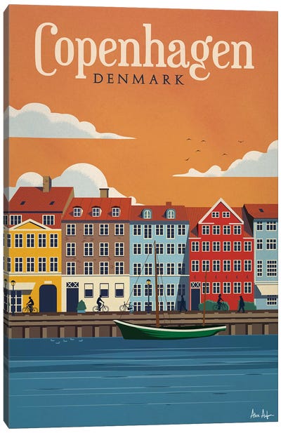 Copenhagen Canvas Art Print - Canoe Art