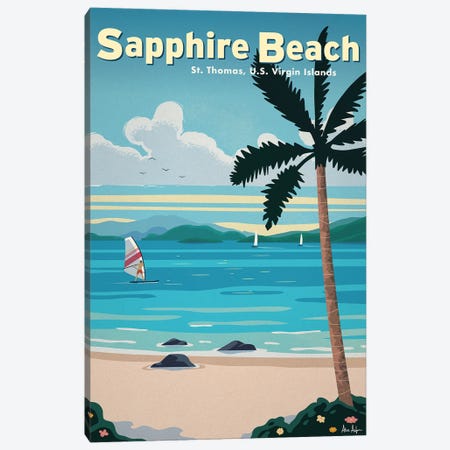 Sapphire Beach Canvas Print #IDS112} by IdeaStorm Studios Canvas Artwork