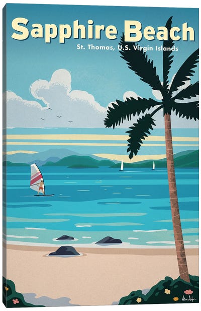 Sapphire Beach Canvas Art Print - IdeaStorm Studios