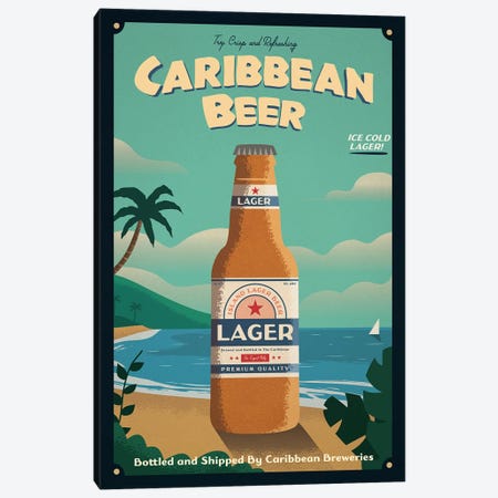 Caribbean Beer Canvas Print #IDS113} by IdeaStorm Studios Canvas Art