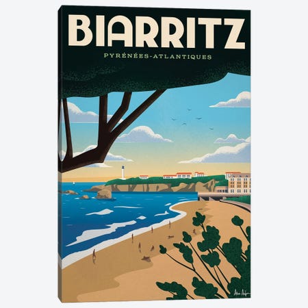 Biarritz Canvas Print #IDS116} by IdeaStorm Studios Art Print