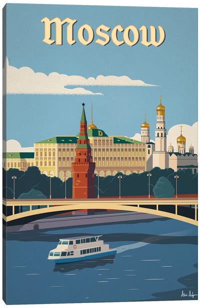 Moscow River Canvas Art Print - Russia Art