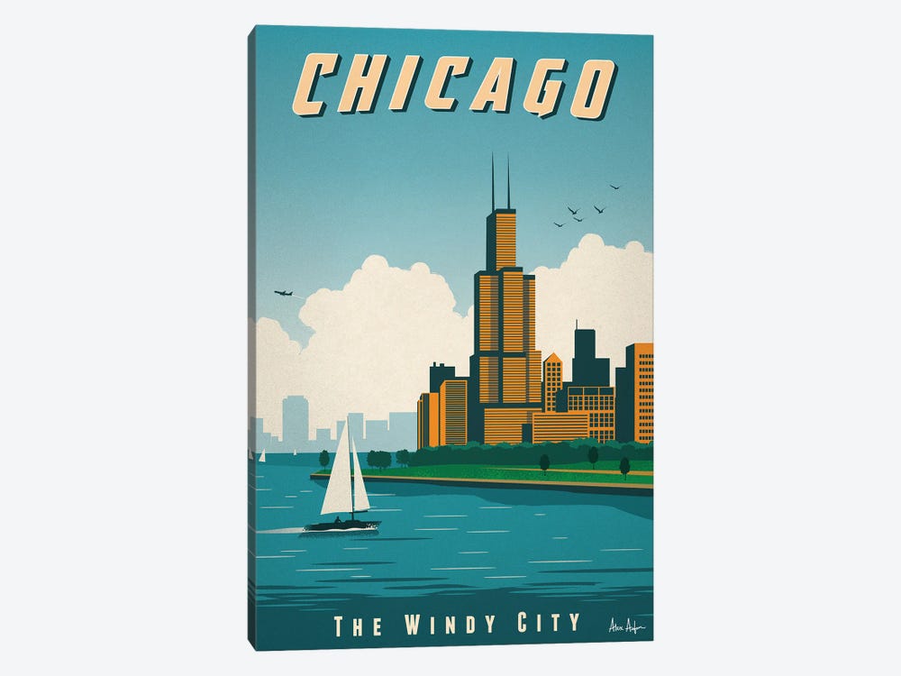 Chicago Poster by IdeaStorm Studios 1-piece Canvas Print
