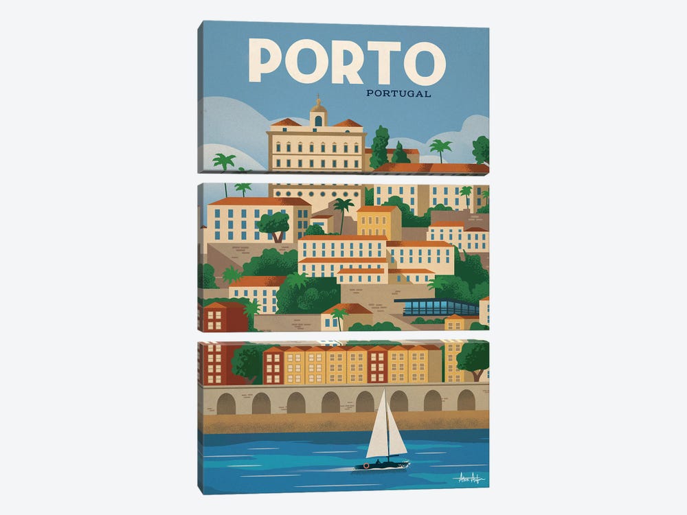 Porto Poster by IdeaStorm Studios 3-piece Canvas Artwork