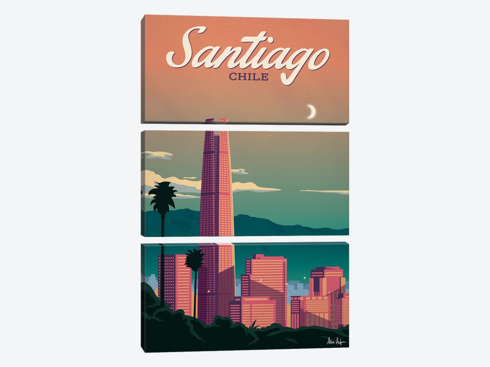 Santiago Poster by IdeaStorm Studios 3-piece Canvas Print