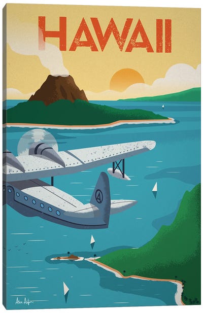 Hawaii Poster Canvas Art Print - Airplane Art