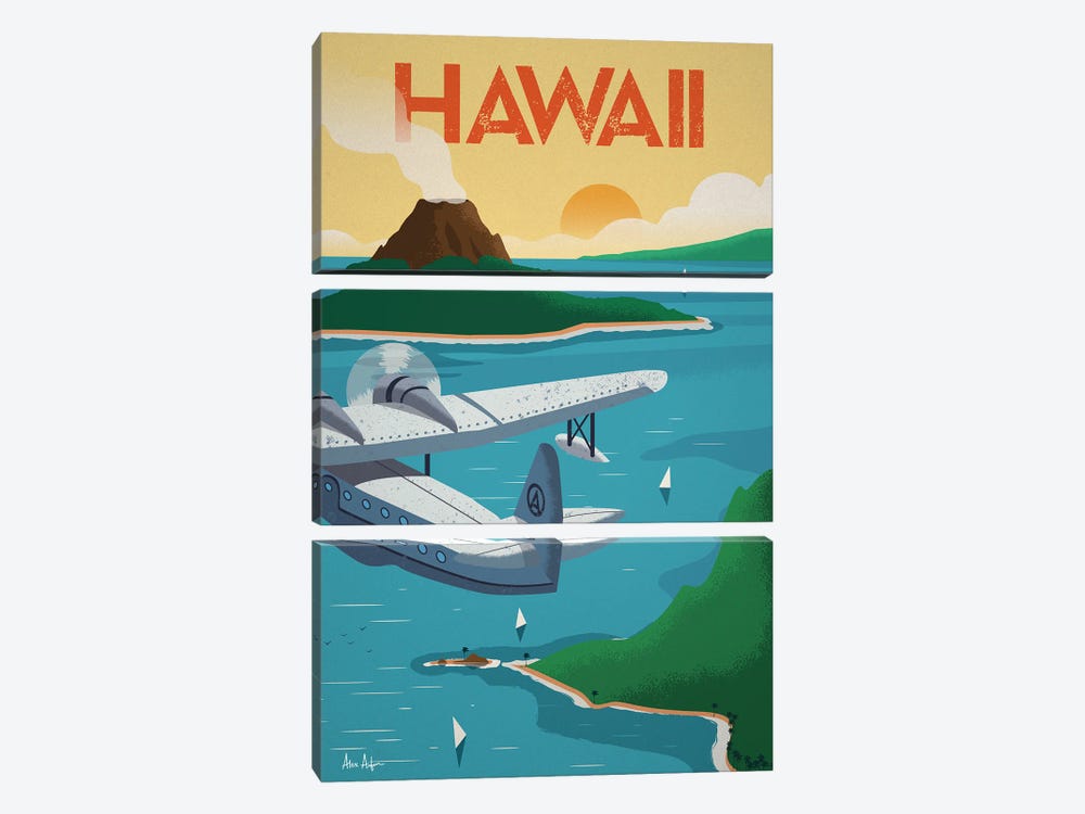 Hawaii Poster by IdeaStorm Studios 3-piece Canvas Art