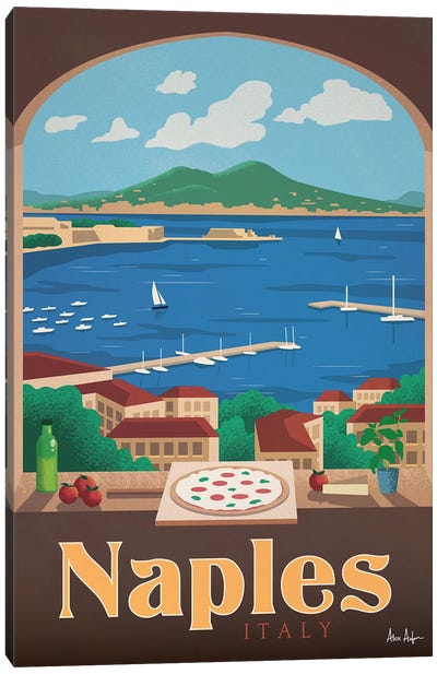 Naples Canvas Art Print - Food & Drink Typography