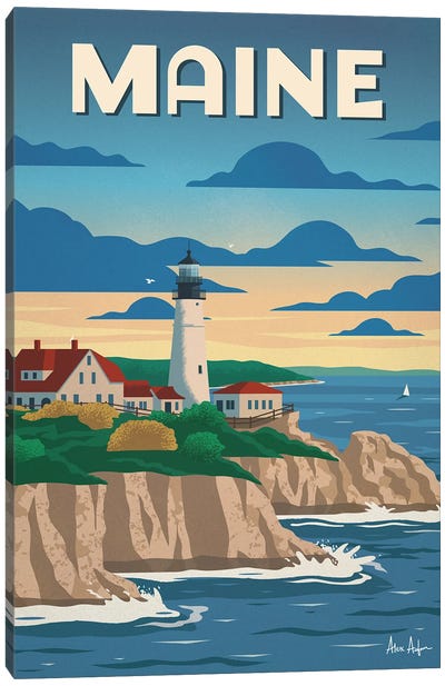 Maine Canvas Art Print - Cliff Art